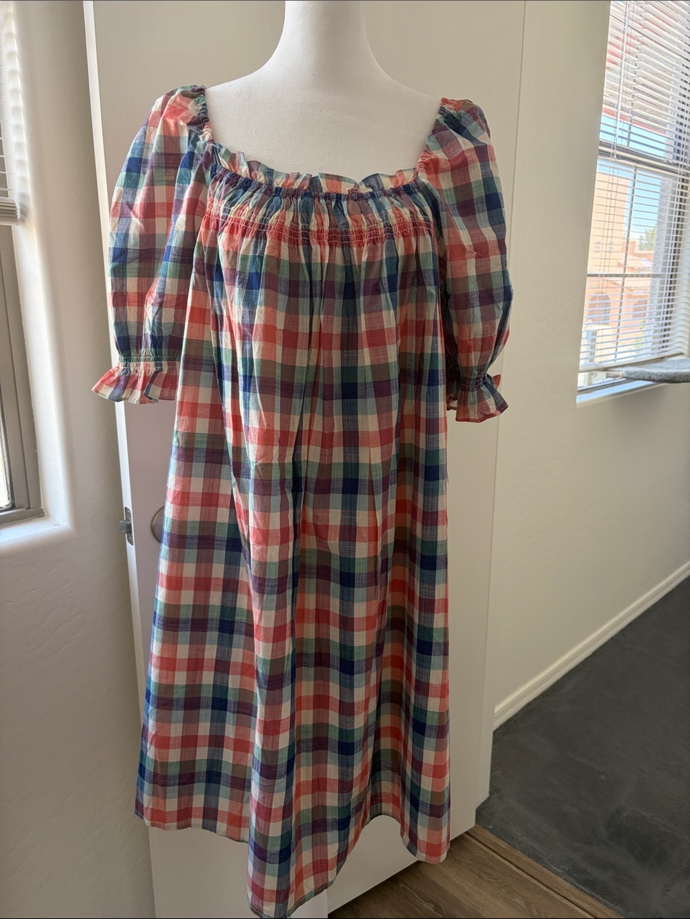 ModCloth Multicolor Plaid Midi Dress